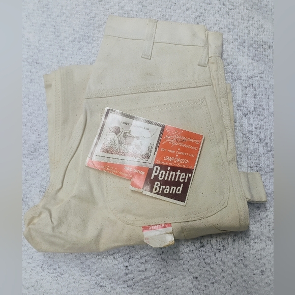 Deadstock Pointer Brand Carpenter Canvas White Pants 26x31 Made in USA 70s Work